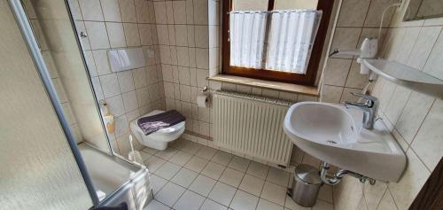 Kylpyhuone majoituspaikassa Alte Post zu Stetzsch