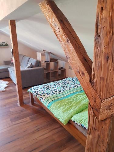 Postel nebo postele na pokoji v ubytování Apartmán Sýkorka