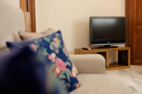 Televízia a/alebo spoločenská miestnosť v ubytovaní Cinco Bolas