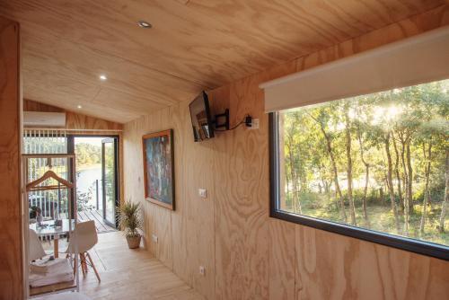 Balkón nebo terasa v ubytování Cabanas Mirador Cachamuíña