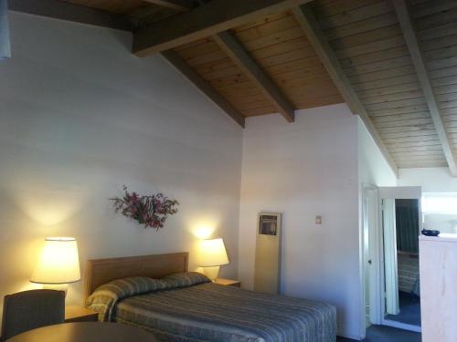 Ένα ή περισσότερα κρεβάτια σε δωμάτιο στο Villa Motel