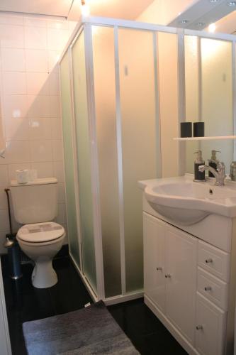 een badkamer met een toilet en een wastafel bij L'Araucaria in Pontault-Combault