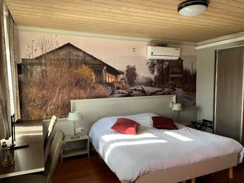 Postel nebo postele na pokoji v ubytování Gasthof De Statie