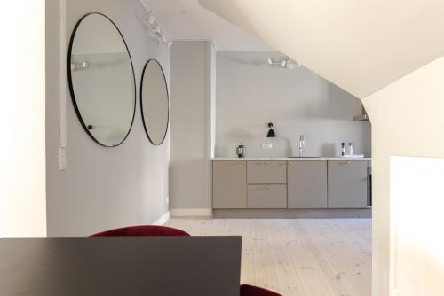 Ett kök eller pentry på Luxury Apartment w Privat Rooftop Terrace - CPH C