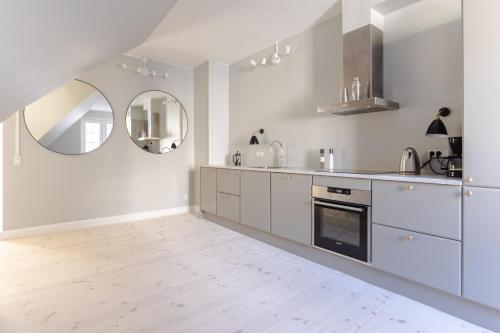 Kuchyň nebo kuchyňský kout v ubytování Luxury Apartment w Privat Rooftop Terrace - CPH C