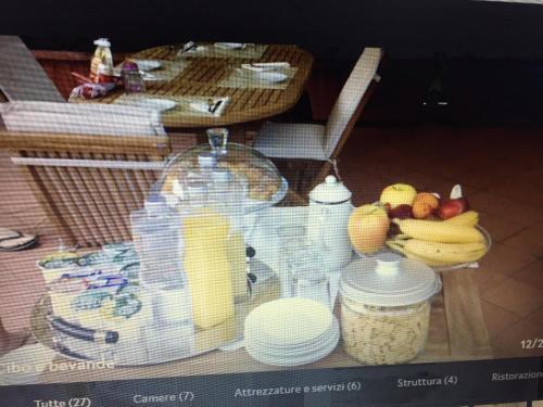 a table with plates and drinks and fruit on it at Your Florence in Florence