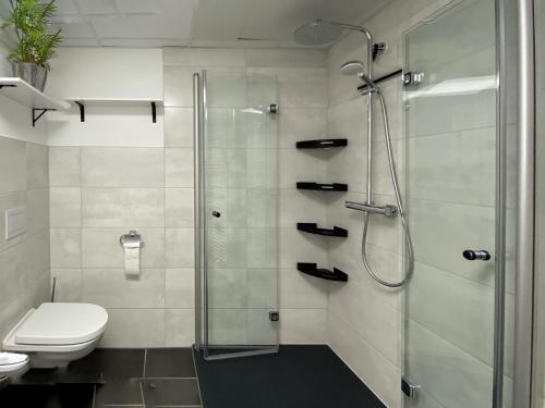Ванная комната в StayCozy Bike&Ski Apartments, barrierefrei, free WIFI, Netflix, Erdgeschoss,