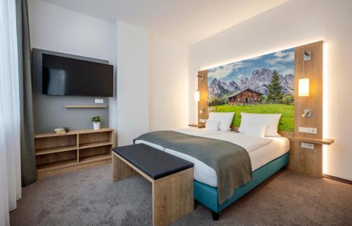 Katil atau katil-katil dalam bilik di AVALON Hotel Bad Reichenhall