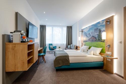 Katil atau katil-katil dalam bilik di AVALON Hotel Bad Reichenhall