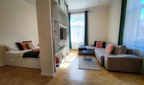 Posezení v ubytování SMARAGD Apartman