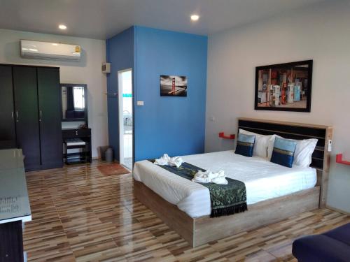 Cama o camas de una habitación en Rungnara pool villa