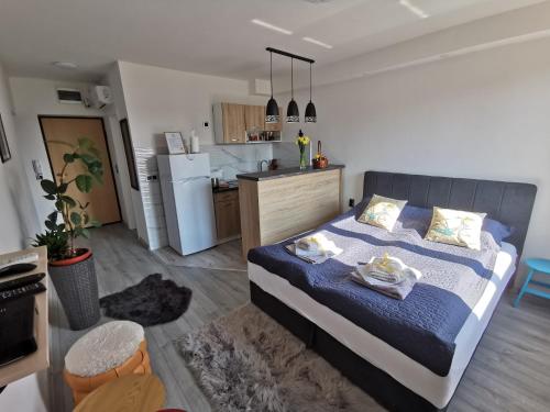 Postel nebo postele na pokoji v ubytování Cozy studio Cik-Cak