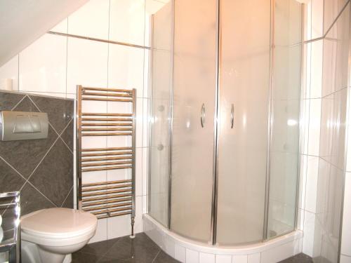 a bathroom with a shower and a toilet at Kreischberg Holiday with Sauna in Sankt Lorenzen ob Murau