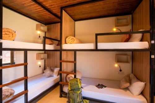 a room with four bunk beds in it at Zostel Plus Lonavala in Lonavala
