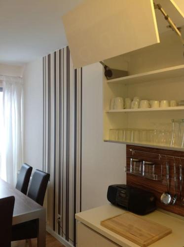 Kuchyň nebo kuchyňský kout v ubytování Apartment Trnje
