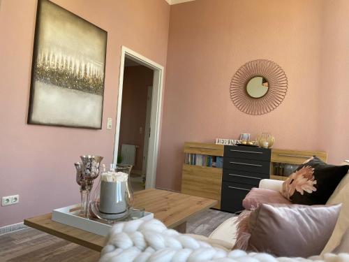 Postel nebo postele na pokoji v ubytování Apartment zur Wiege Anhalts