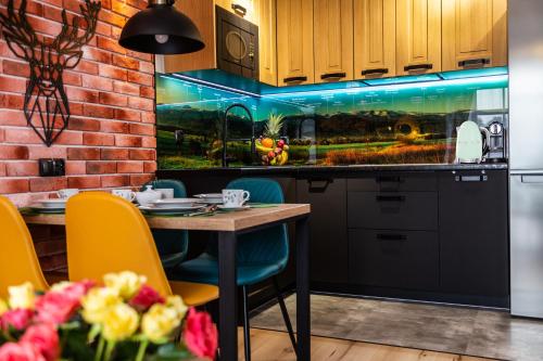 Dapur atau dapur kecil di Apartament Jelonek