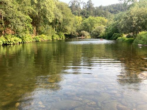 a river with trees on the side of it at Quinta de Varzielas - Agroturismo in Castelo de Paiva