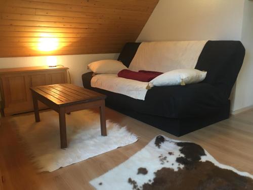 Ruang duduk di Chalet tout confort 3 chambres