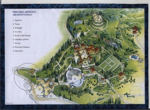 a map of the disney imagineering amusement park at Washington Apartments al Vittoriale in Gardone Riviera