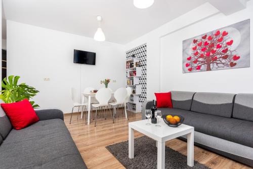 Χώρος καθιστικού στο Apartamenty Niko