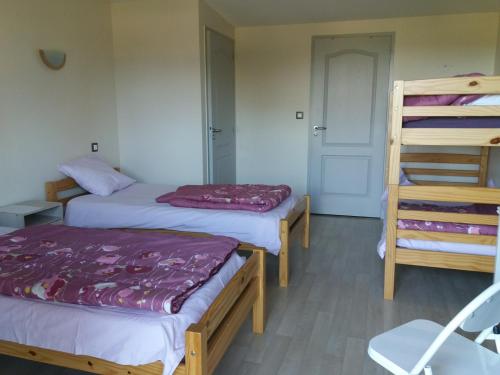 a room with two bunk beds and a ladder at Gite de Boncourt in Boncourt