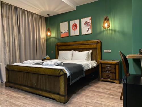 Кровать или кровати в номере Hotel Linge