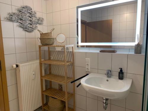 Ένα μπάνιο στο Ferienwohnungen Bohner/Ferienwohnung Maria