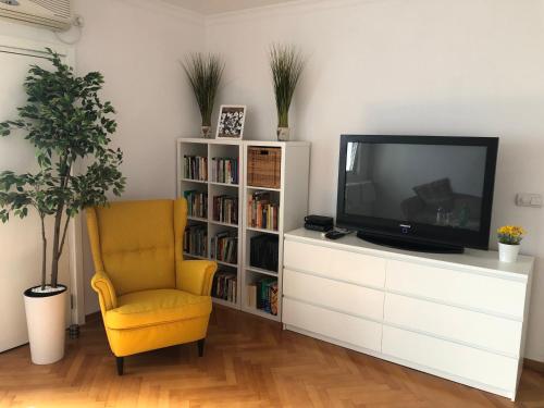 En tv och/eller ett underhållningssystem på Rustik Senjak