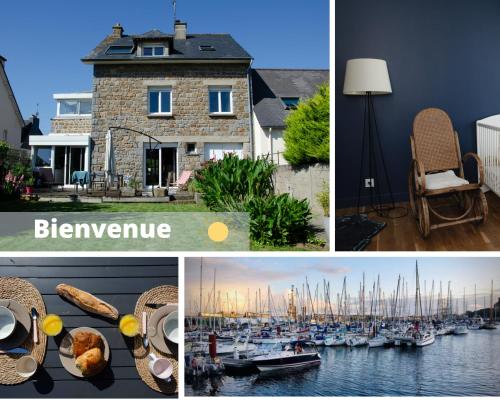 un collage de photos d'un port de plaisance avec des bateaux dans l'établissement SAVANNAH, à Saint-Malo