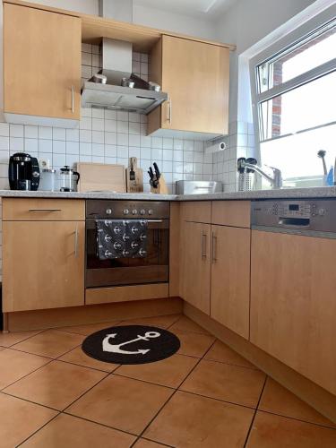 Dapur atau dapur kecil di Ferienhaus DeVriesenkoje