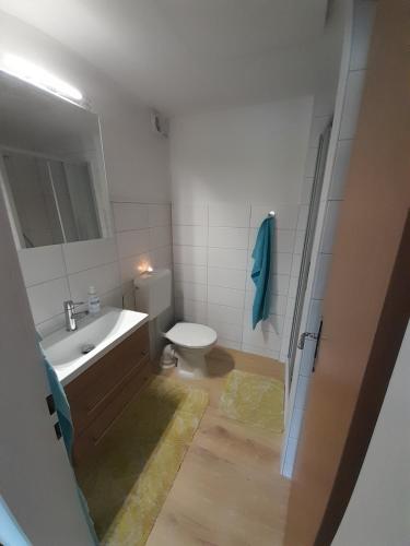 Ένα μπάνιο στο Ferienwohnung Heimathafen Westensee