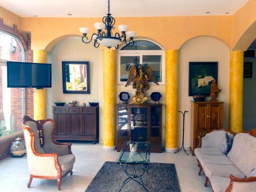 Posezení v ubytování Biohotel Boutique Metepec