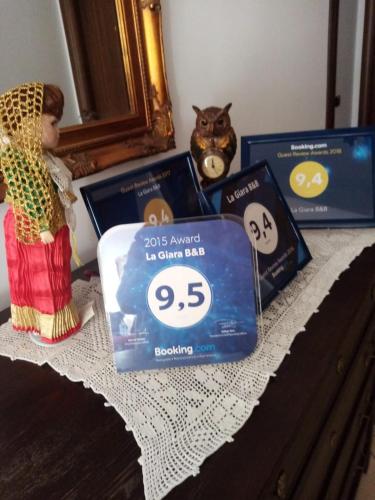 Πιστοποιητικό, βραβείο, πινακίδα ή έγγραφο που προβάλλεται στο La Giara B&B