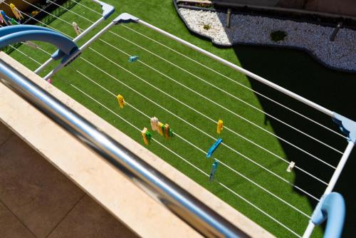 an aerial view of people on a football field at Apartments & Rooms Andrea 2 in Zadar