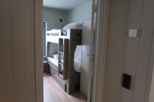 a small room with a bunk bed in a bedroom at Viste Funäsdalen in Funäsdalen