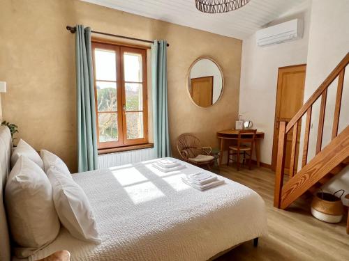 Postel nebo postele na pokoji v ubytování La Gomerie Chambres d'Hotes