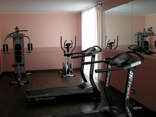 Fitness centrum a/nebo fitness zařízení v ubytování Green Hotel
