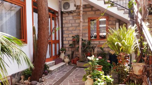 una casa con un montón de plantas en el porche en Appartamenti San Vito, en San Vito