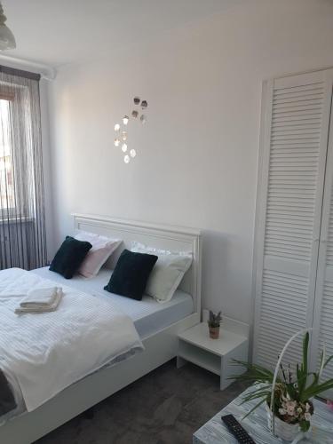 Ένα ή περισσότερα κρεβάτια σε δωμάτιο στο Apartament Tiron în centru orasului