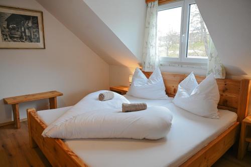 Кровать или кровати в номере Grubbauernhof