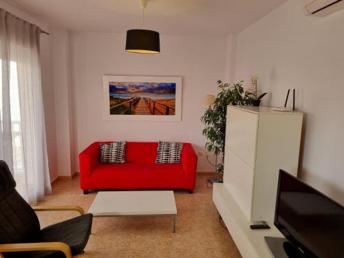 A seating area at Hello Oliva Beach Ana