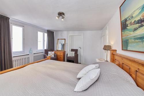 sypialnia z dużym łóżkiem z 2 poduszkami w obiekcie Berntraube w mieście Bernkastel-Kues