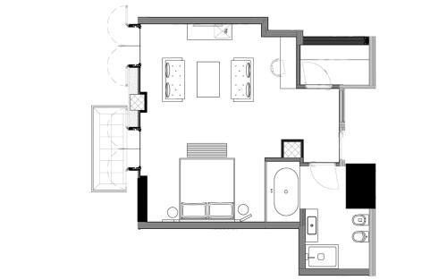 a floor plan of a house at Hotel Windsor in Laigueglia