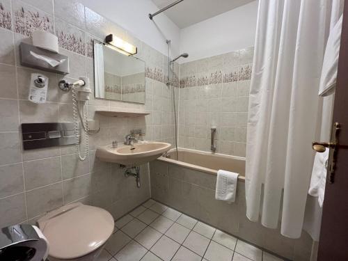 Koupelna v ubytování Hotel Garni Geisler