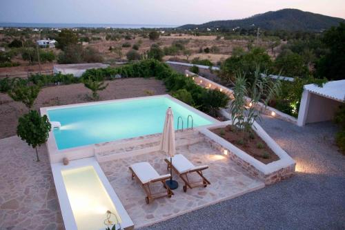 Planlösningen för Villa Can Sunyer.Ibiza.