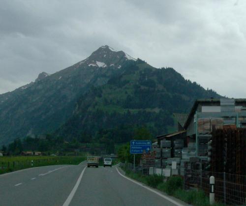 a mountain on the side of a road at Chalet Weidli in Achseten