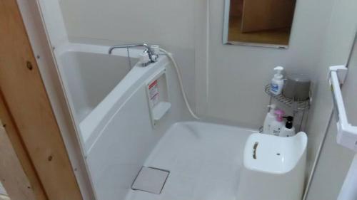 a small bathroom with a toilet and a sink at トラストメゾン白田 in Higashiizu