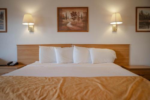 Postel nebo postele na pokoji v ubytování Haysville Express Inn