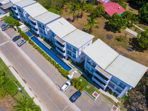 an overhead view of a building on a street at Jaco Modern & Beach Apartment - Lapa Living A1 in Jacó